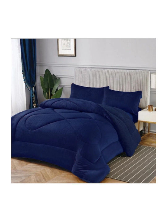 Alpha-Market Κουβερτοπάπλωμα Υπέρδιπλο 220x240εκ. Navy Blue 330 GSM