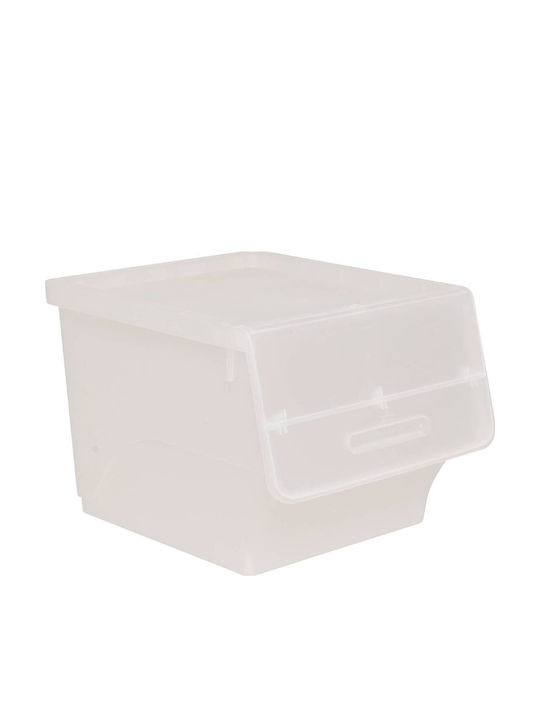 5Five Decorative Basket Plastic with Handles White 38x45.5x31cm