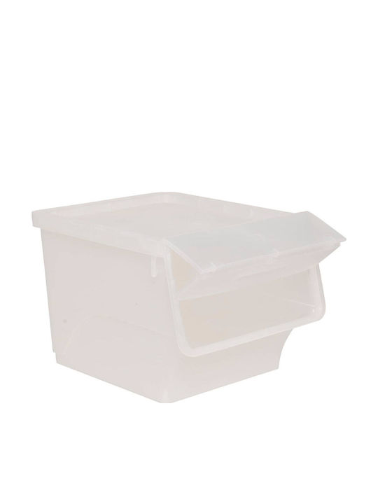 5Five Decorative Basket Plastic with Handles White 38x45.5x31cm