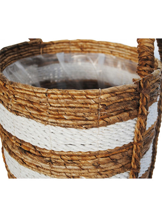 Atmosphera Natural Decorative Basket Plastic with Handles White 32x35cm