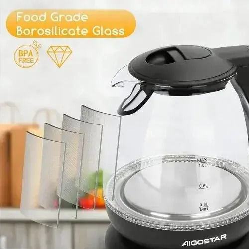 Aigostar Reisekessel 1Es 2200W Schwarz