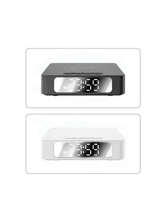 Ceas Digital de Masă cu Alarmă & Încărcare Wireless Negru AY-25
