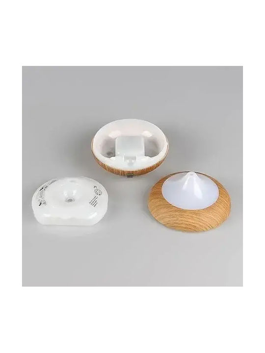 Led Συσκευή Αρωματοθεραπείας Υπερήχων Humidifier Καφέ 400ml