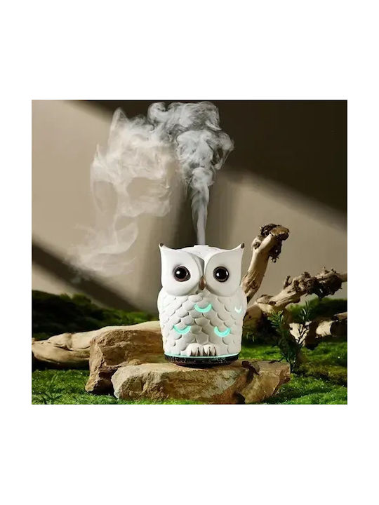 Aromatherapy Diffuser Device – 7 Color Lamp 200 Ml Owl Kp-6016 White Brown
