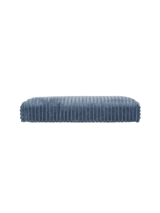 Stool For Living Room Upholstered with Fabric Blue 76x38x38cm