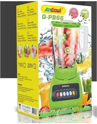 Andowl Μπλέντερ με Πλαστική Κανάτα 1.5 lt 680W Πράσινο Q-PB66