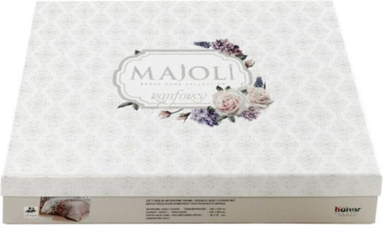 Majoli Bahar Set Huse Pentru Pilote 100% Bumbac 200x220cm Dublu Cu 2 Fețe De Pernă & 1 Cearșaf Storm