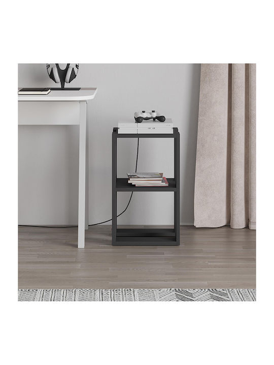 Κομοδίνο Lonie Ξύλινο Ανθρακί 34x30x55cm GP037-0026,6