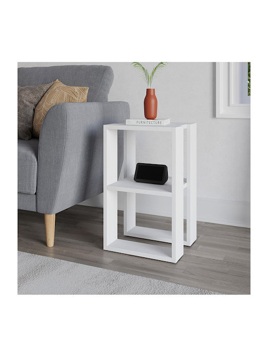 Tristan Wooden Bedside Table White 34x30x55cm