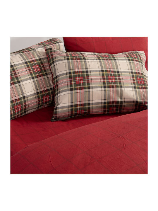 Nef-Nef Homeware Duvet Cover Set Cotton Queen with 2 Pillowcases 240x230 Noel Red/grey