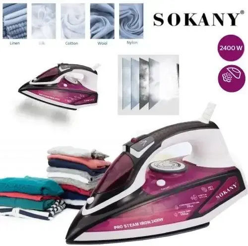 Sokany Σίδερο Ατμού 2400W με Κεραμική Πλάκα