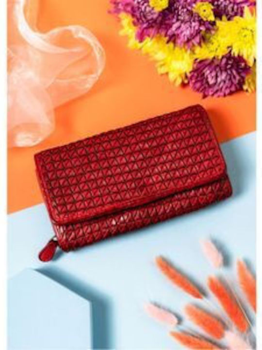 Large Leather Women's Wallet Red