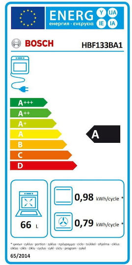 Bosch Φούρνος άνω Πάγκου 66lt Π59.4εκ. Μαύρος