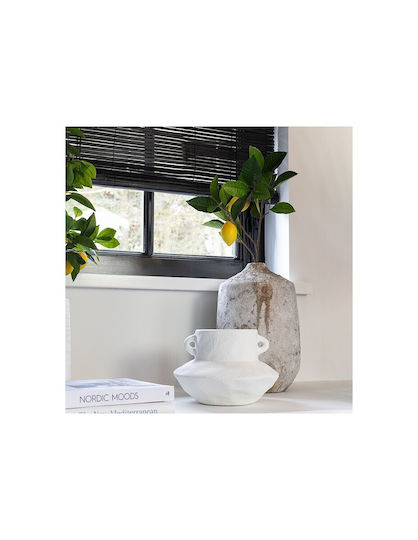 Atmosphera Bol Decorativ Sticlă Alb 26x26x18cm 1buc