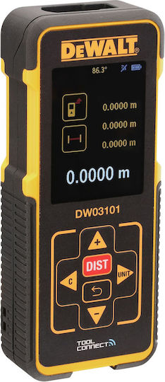 Dewalt Μέτρο Laser DW03101 Bluetooth με Εύρος Μέτρησης 0.1m-100m