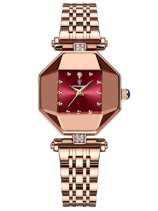 Poedagar Ceas de Damă cu Rose Gold Brățară Metalică