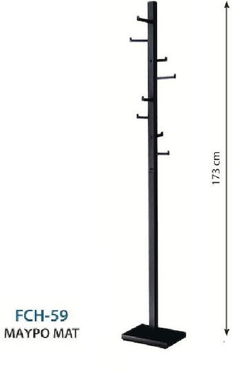Import Hellas Καλόγερος Μεταλλικός Νίκελ Ματ 20x29x173cm