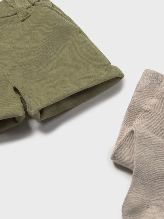 Set De Îmbrăcăminte Pentru Copii Cu Pantaloni Scurți Iarnă 2 Bucăți Verde Măsliniu