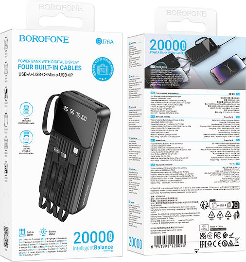 Borofone BJ76A Baterie Externă MagSafe 20000mAh 15W Power Delivery / Quick Charge Neagră
