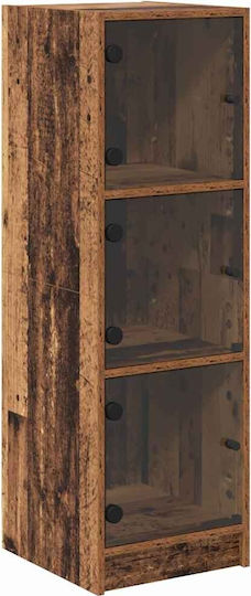 Wall Living Room Display Cabinet made of Particleboard with Glass Old Wood 35x37x109cm