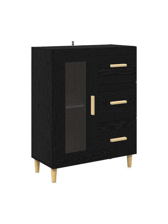 Висулка Витрина за хол от ПДЧ със Стъкло Black Beech 70x34x90см