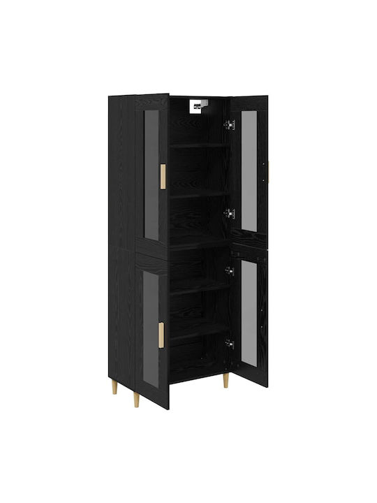 Висулка Витрина за хол от ПДЧ със Стъкло Black Beech 70x34x90см