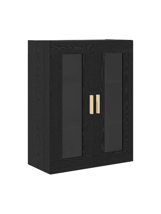 Висулка Витрина за хол от ПДЧ със Стъкло Black Beech 70x34x90см