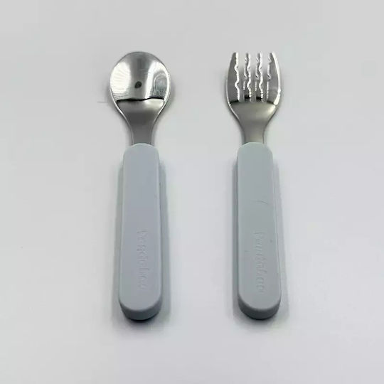 Pandaboo Baby Set with Fork made of Metal Orange 2pcs