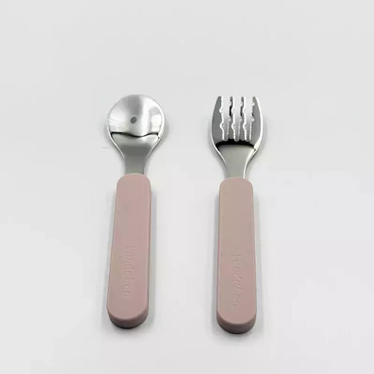 Pandaboo Baby Set with Fork made of Metal Gray 2pcs
