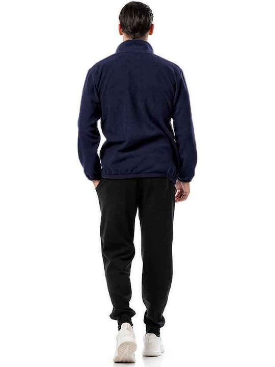 Men's Fleece Cardigan Navy Blue