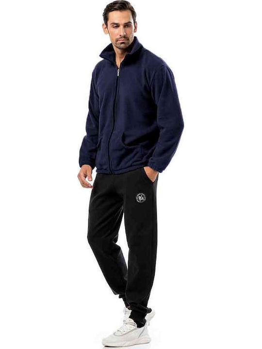 Men's Fleece Cardigan Navy Blue