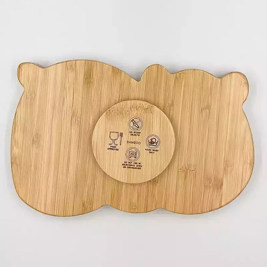 Pandaboo Baby Food Plate made of Bamboo Orange