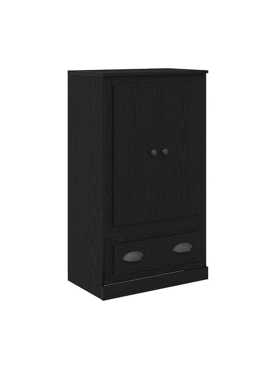 Floor-standing Living Room Display Cabinet made of Particleboard with Glass Black Beech 60x35.5x103.5cm