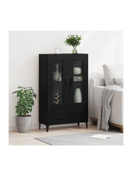Висулка Витрина за хол от ПДЧ със Стъкло Black Beech 70x31x115см