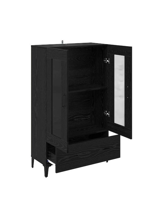Висулка Витрина за хол от ПДЧ със Стъкло Black Beech 70x31x115см