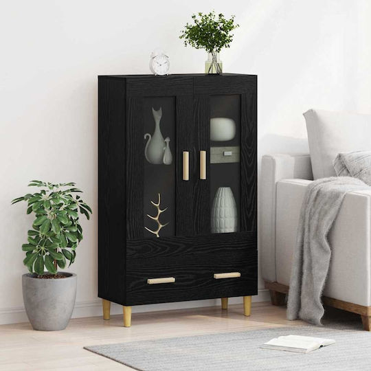Wall Living Room Display Cabinet made of Particleboard with Glass 70x31x115cm