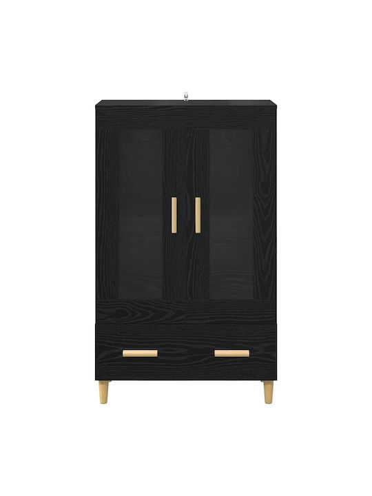 Висулка Витрина за хол от ПДЧ със Стъкло Black Beech 70x31x115см