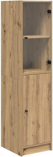Living Room Display Cabinet Made of Particle Board with Windowed Artisan Oak 35x37x142cm