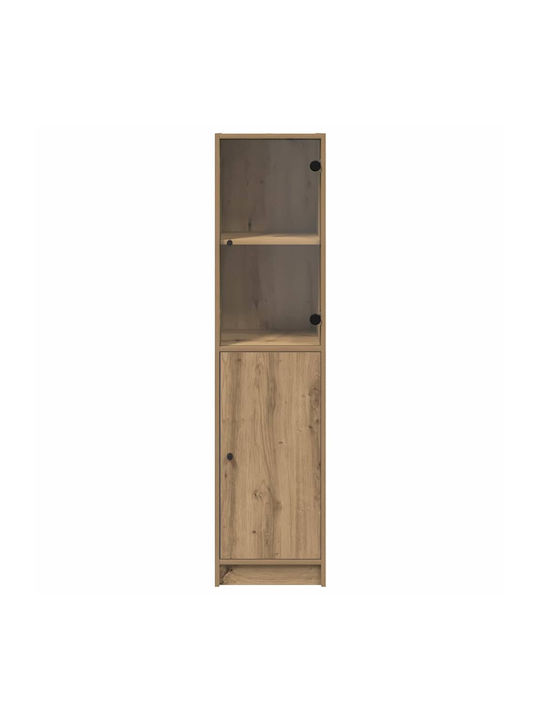 Витрина за дневна от ПДЧ със стъкло Artisan Oak 35x37x142см