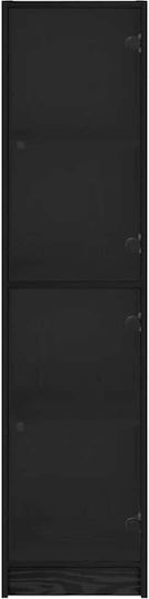 Wall Living Room Display Cabinet made of Particleboard with Glass Black Beech 35x37x142cm