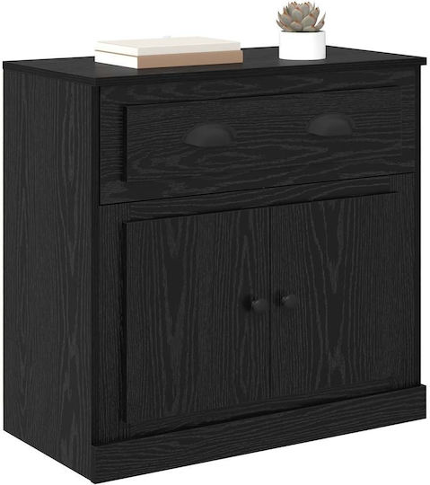 Living Room Display Cabinet made of Particle Board with Windowed Black Oak 70x35.5x67.5cm