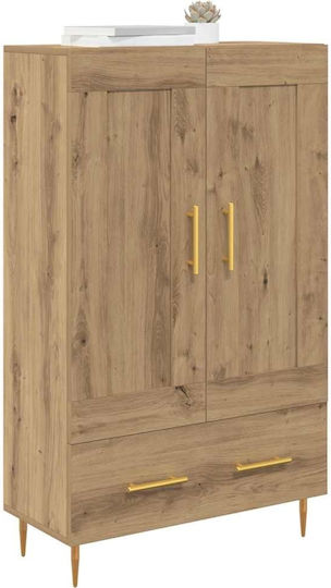 Freistehende Wohnzimmer-Vitrine aus Holz und Metall Artisan Oak 69,5 x 31 x 115 cm