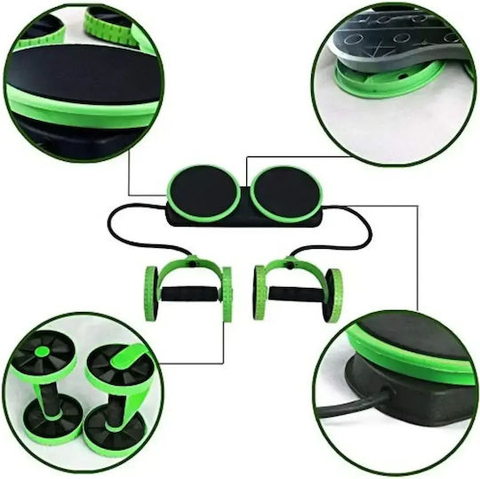 Multifunction Abdominal Wheel SL-186 Όργανο Κοιλιακών Πράσινο με Λάστιχα