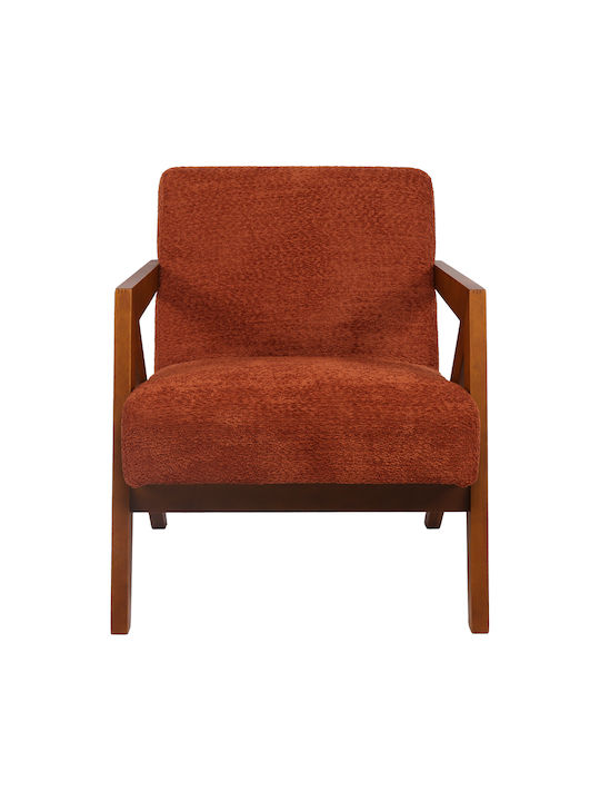 Garifa Πολυθρόνα Terracotta, Καρυδί 79x75x75cm
