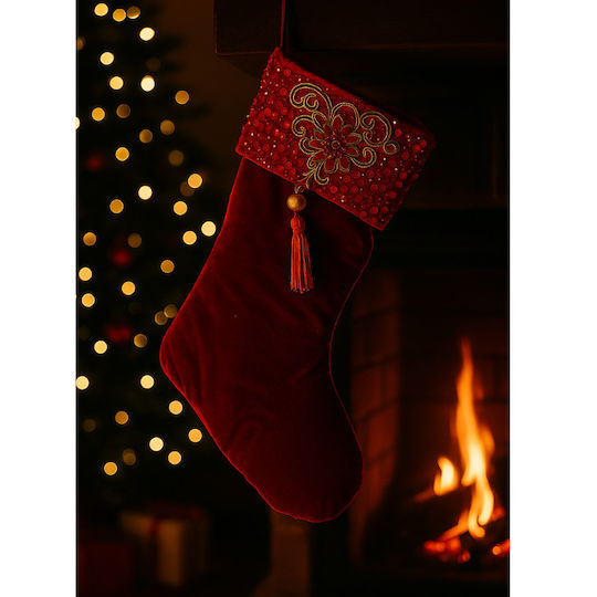 Christmas Decorative Fabric Red Socks