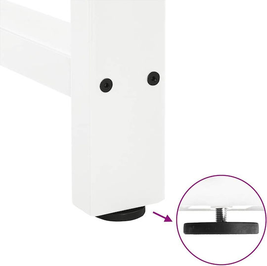 vidaXL Metallic Furniture Leg 2 Pieces Suitable for Table / Coffee Table 50x100x100cm White