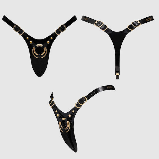 Leatherette Harness Fabulous One Size Black Glossy