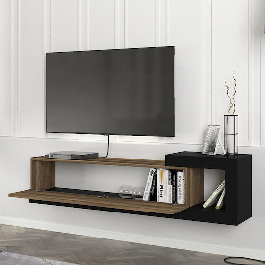 TV Stand Volare Wall-mounted Walnut - Black 150x29.6x38.6 cm TV Stand Volare Wall-mounted Walnut - Black 150x29.6x38.6 cm