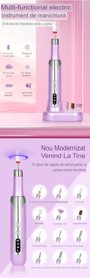 Freza Electrică Unghii Wireless Manichiură-pedichiură Arvada Nailpro M918 Reîncărcabilă 18.000 Rpm 3 Trepte de Viteză Comutator Direcție Design Ergonomic Mov