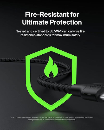 Belkin Boost↑charge Pro Cablu Braided USB-C Masculin - USB-C 240W PD Negru 3m CAB025HQ3MBK